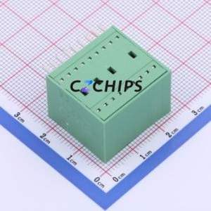 DB2ERH-2.5-2*9P-GN Plug-in Terminal Block Bent Lead Through Hole,P=2.5mm Board-to-Board / Socket - Closed 2x9P 2.5mm Green - Product Image 2