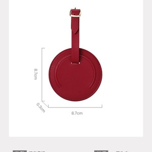 Logo personalizzato MOQ 100 unica forma rotonda In vera pelle etichetta per bagaglio <span class=keywords><strong>valigia</strong></span> viaggio porta-indirizzo magazzino - Product Image 5