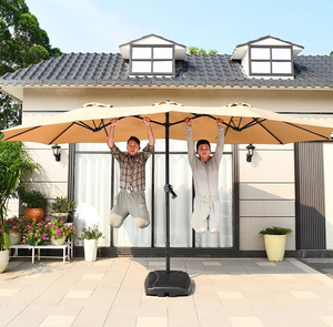 Parasol commercial rond moderne, pliable, imperméable, multi-personnes, pour <span class=keywords><strong>vacances</strong></span>, jardin, plage, parc, terrasse, usage hôtelier, 4,5 m - Product Image 1