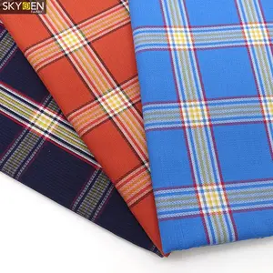 Skygen mercerized yarn dyed men plaid tartan checkered fabric cotton checks cloths for men