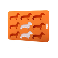 NOUVEAU 2024 Échantillon gratuit de moule à glace en silicone sans BPA Forme de chien 9 cavités Plateau à glaçons en silicone pour enfant pour faire des bonbons au chocolat