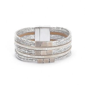 Woven Leather Bracelet Social Media Viral Style Wholesalers Lead <b>Free</b> Stainless Steel Holiday Gift for Women Hollow Link <b>Weight</b> - Product Image 3