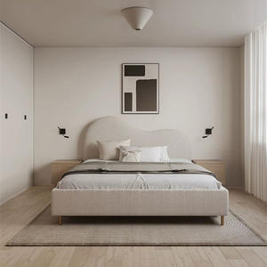 Cabecera de <span class=keywords><strong>Cama</strong></span> Moderna Minimalista con Tapicería Acolchada de Tela Cloud Boucle, Tamaño Queen y King, Muebles de Dormitorio Personalizados, Estructura de <span class=keywords><strong>Cama</strong></span> - Product Image 2