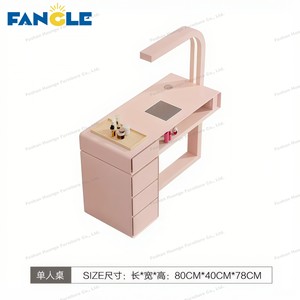 Mesa Doble Moderna Rosa para Manicura, Muebles para Salón <span class=keywords><strong>de</strong></span> Uñas, Suministros para Salón <span class=keywords><strong>de</strong></span> Belleza y Arte <span class=keywords><strong>de</strong></span> Uñas - Product Image 5