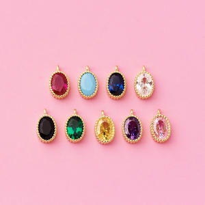 Liontin CZ kecil warna-warni S925 perak murni bertatahkan zirkon Oval Mini DIY aksesori untuk gelang kalung - Product Image 6