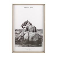 Sofine – art mural de haute qualité pour salon avec thème de protection des éléphants en noir et blanc