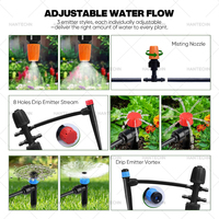Kit d'irrigation goutte à goutte flexible Hantechn pour plantes de jardin avec buses réglables et tuyau d'arrosage