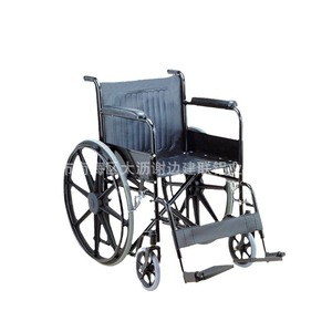 Fauteuil roulant manuel JL972B pliable, structure en acier, frein en U, pour personnes âgées et femmes enceintes, avec roues solides - Product Image 1