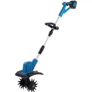 Mini motoculteur électrique sans fil, cultivateur agricole à batterie, outil de jardinage, déchaumeur de sol au lithium-ion, fibre de verre - Product Image 1