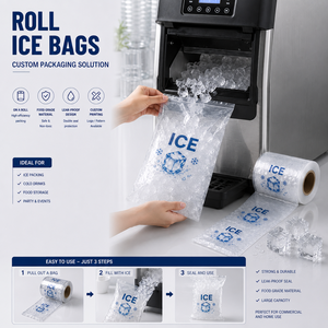 Bolsas de Plástico LDPE Perforadas para Automóviles, con Abertura de un Solo Lado, Transparentes, Preabiertas, en Rollo Continuo, para Bolsas de Hielo y Almacenamiento en Frío - Product Image 4