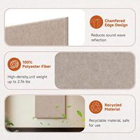 Lot de 4 panneaux acoustiques autocollants, panneaux absorbants le son, panneaux acoustiques en feutre de fibre de polyester PET pour studio, maison, bureau