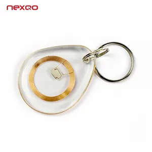 Gantungan kunci NFC dapat ditulis ulang tahan air 13.56MHz kunci Fob untuk kontrol akses kunci Fob RFID Keyfob