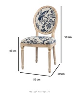 Chaise de salle à manger Louis de style français, dossier rond, revêtement en lin, bois massif, antique, mariage, maison, bureau, entrepôt