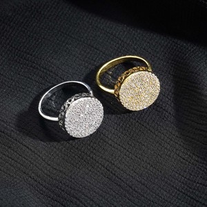 New <b>Ring</b>, Round <b>Ring</b>, Copper Micro-inlaid Zircon, Men's and Women's Open <b>Ring</b>, Hip-hop Accessories. - Product Image 3