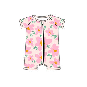 Pijamas Cortos de Bambú al por Mayor RTS, Mameluco de una Pieza para Bebé, Ropa Infantil Personalizada, Mameluco Estampado de Manga Corta - Product Image 5