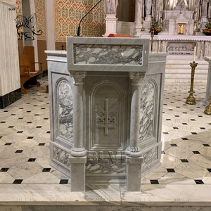 BLVE Iglesia de interior Mesa de altar de piedra natural religiosa tallada a mano moderna Altar católico de mármol de gran tamaño - Product Image 3