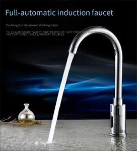Offre Spéciale Chrome Automatique Capteur Bassin Robinet Brossé Finition Laiton Zinc Robinets D'eau En Céramique pour École Salle De Bains Évier Électrique - Product Image 4