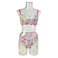 Prix Usine Pas Cher Chaud Sexy Nouveau Design Transparent Ensemble Soutien-Gorge et Culotte en Dentelle Lingerie Femme Ensemble Soutien-Gorge et Culotte