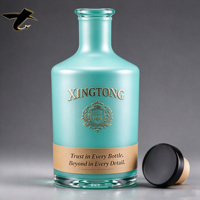 Bouteille en verre peinte par pulvérisation de 750 ml, surface colorée, logo personnalisé, emballage de luxe pour spiritueux, bouteille en verre