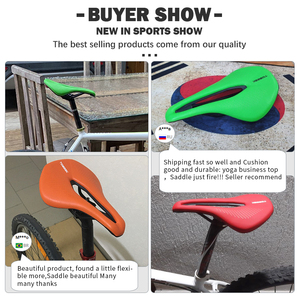 <span class=keywords><strong>Selle</strong></span> en cuir <span class=keywords><strong>confortable</strong></span> personnalisable pour femmes, pour vélos <span class=keywords><strong>de</strong></span> montagne/route - Légère, imperméable, ventilée, design sportif - Product Image 2