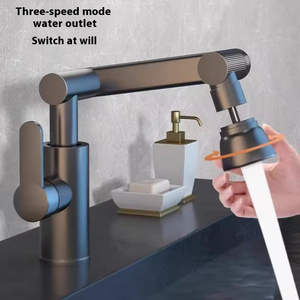 Robinet de <span class=keywords><strong>lavabo</strong></span> FSH moderne rotatif à 360° multifonctionnel en acier inoxydable avec bras mécanique universel en céramique, <span class=keywords><strong>mitigeur</strong></span> eau chaude et froide - Product Image 4