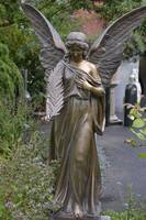 Cadeau religieux église catholique Statue en Bronze Statue de jardin extérieur grande coulée cuivre debout ange Sculpture en Bronze