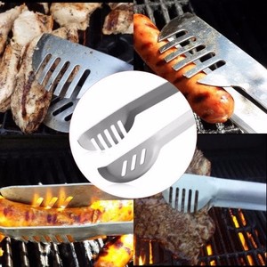 Juego de <span class=keywords><strong>Utensilios</strong></span> para Parrilla de 4 Piezas, Espátula, Tenedor, Pinzas y Cepillo con Bolsa de Transporte, Acero Inoxidable - Product Image 3