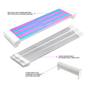 Ihtd 24Pin kabel ekstensi PSU, Kit kabel ekstensi ARGB SYNC PSU 3 * 8Pin 2 * Pin ARGB untuk casing Pc Gpu - Product Image 4