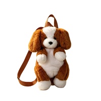 Sac à dos en peluche chien ODM, super doux, grande capacité, unisexe, pour l'école, rembourré en coton PP