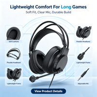Casque filaire USB OEM ODM avec micro et commandes intégrées pour PC portable
