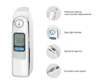 Thermomètre auriculaire infrarouge à préchauffage DET 1115 avec capteur de fièvre et protège-sonde pour la vente en gros, la vente au détail et les soins à domicile