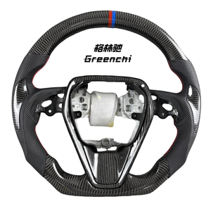 Volant de voiture personnalisé en fibre de carbone pour Toyota Camry Corolla E210 (2019-2022), fond plat - Product Image 3