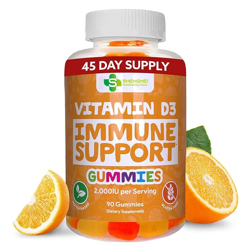 Preço de atacado de fábrica extrato de óleo de vitamina D3 super sistema imunológico vitaminas D3 gomas para crianças e adultos