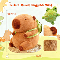 Fabricant sur mesure Nouveauté 2026 Peluche Capybara avec sac à dos tortue, Poupée Capybara Kawaii, Jouet en peluche mignon