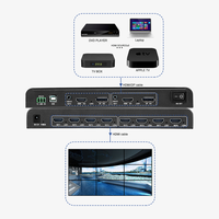 Boîtier de fusion vidéo 8K à 2 entrées et 8 sorties, résolution maximale 7680x2400P60, compatible HDCP2.2, conception de bureau pour mur d'affichage de centre commercial