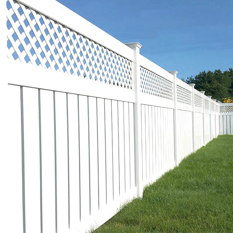 Pagar Vinil Plastik PVC Tinggi Taman Panel Putih Ukuran Kustom Pagar Privasi Rumah Tahan Busuk