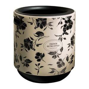 French Retro Style Trash Can 12L Round Wastebasket For Living Room Office Bedroom - Product Image 5