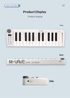 BHA SKM-25MINI01 MIDI Keyboard Controller 25-Key Smart Instrument Nirkabel Mini Portabel Tombol Kustom Pengisian Daya Tipe-C CE FCC RoHS