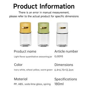 0.5g Per Press Quantitative Control PP Seasoning Bottle Tank 180ml Seasoning <b>Spice</b> <b>Jar</b> Shaker - Product Image 2