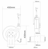 Enrouleur de tuyau rétractable haute pression 10 m mural en acier époxyé flexible pour robinets de cuisine et jardins