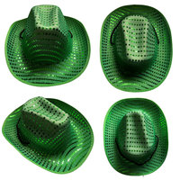 Cappello da Cowboy LED Traspirante Personalizzato con Ricamo di Paillettes per Uso Casual Unisex Adulti Quattro Stagioni Accessori per Feste