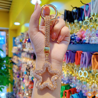 Porte-clés Bling Star en strass, breloque de sac, accessoire de voiture, cadeau