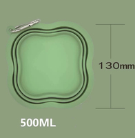 Bol pliable pour animaux de compagnie avec logo personnalisé, en silicone non toxique, pour l'extérieur, bol portable en forme de trèfle pour chiens et chats