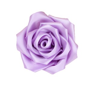 Accesorio para el cabello con rosa 3D de satén, flor de tela hecha a mano para boda, despedida de soltera, día de San Valentín, cumpleaños, uso diario. - Product Image 5