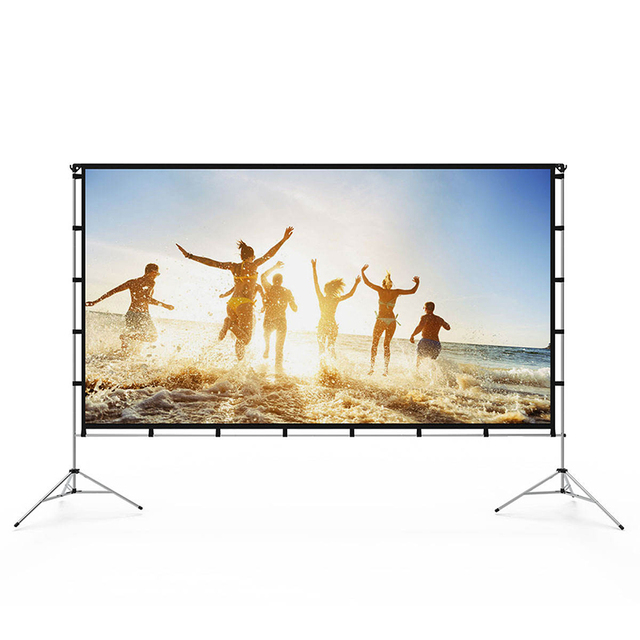 Easy Install 200cm Tripod Stand 4k Outdoor Screen 16/9 100" 120inch  Portable Projector Projection Screen with Bag