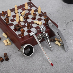 Juego de abridor de botellas de vino, herramientas creativas, sacacorchos con caja de madera cuadrada de ajedrez - Product Image 2