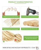 Vente en gros de brochettes jetables personnalisées en bambou, grandes, 100 brochettes Teppo en bambou pour barbecue