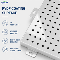 Panneaux muraux décoratifs en métal perforé à haute absorption acoustique, revêtement en aluminium ignifuge, murs-rideaux personnalisés