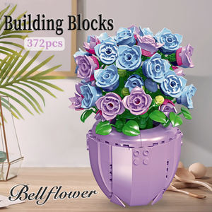 Juego de bloques de construcción de flores de 372 Uds., juguete de flores de plástico decorativo de escritorio, montaje DIY, Kit de ladrillos de construcción de plantas en maceta - Product Image 2