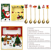 Cuillères à dessert personnalisées avec manche de dessin animé de Noël, style mignon, ensemble de cuillères et fourchettes de Noël, fourniture d'usine, couverts en acier inoxydable
